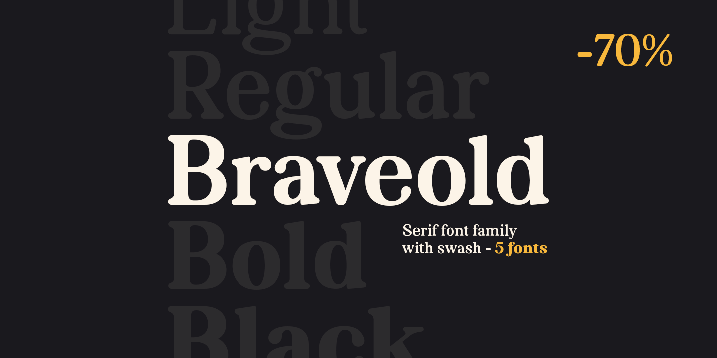 Пример шрифта Braveold Light